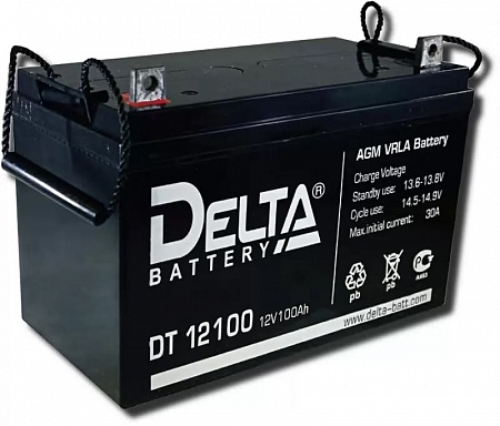 Deltа DT12100 аккумулятор 12в, 100 А/ч